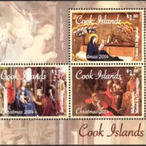 Cook islands year 2014 stamps Art Paintings Christmas