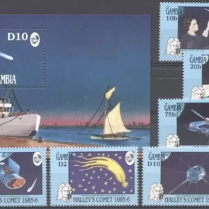 Gambia year 1986 stamps Space Halley´s Comet set