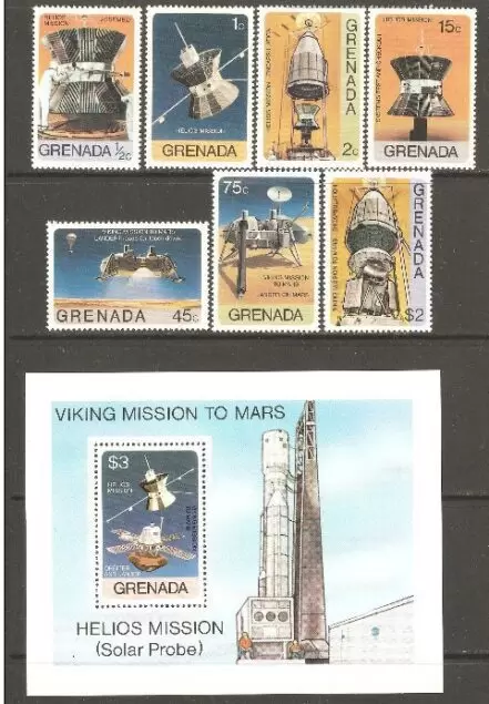 Grenada year 1976 Mars missions / Space stamps MNH