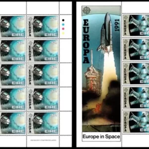 Ireland year 1991 stamps Europa / Cosmos Space full set