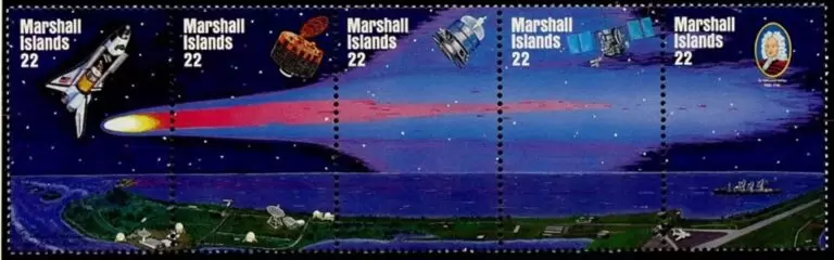 Marshall Island 1985 stamps Halley Comet Strip set MNH