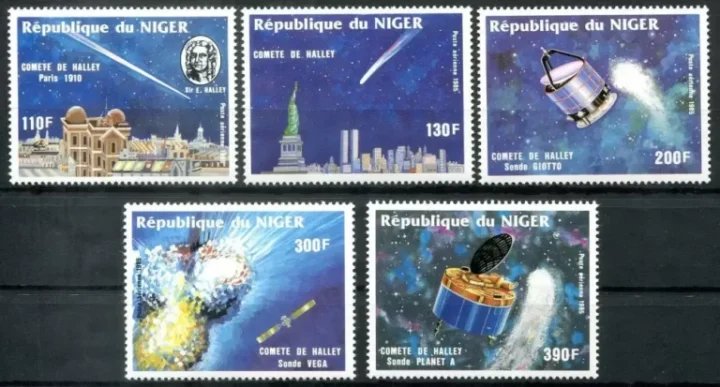 Niger 1985 stamps Space Halley´s Comet complete set MNH