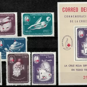 Paraguay year 1963 stamps Red Cross / Airmail Specimen full set ☀ MNH **