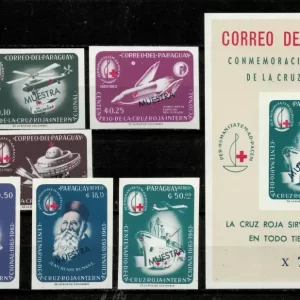 Paraguay year 1963 stamps Red Cross / Airmail Specimen complete set MNH