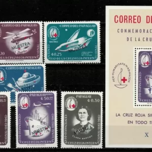 Paraguay year 1963 stamps Red Cross / Airmail Specimen full set