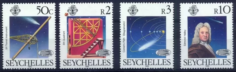 Seychelles 1986 stamps Halley Comet full set MNH