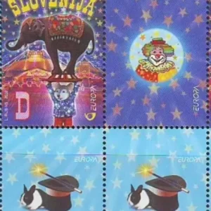 Slovenia 2002 postage stamps Europa CEPT – Circus / Elephant