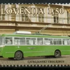 Slovenia year 2010 stamp Transport in Ljubljana Trolleybus