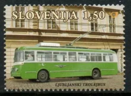 Slovenia year 2010 stamp Transport in Ljubljana Trolleybus