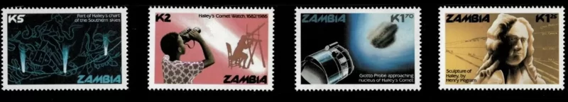 Zambia 1986 stamps Space Halley´s Comet full set MNH