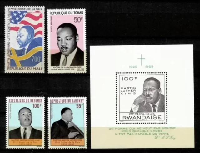 Africa Mali, Rwanda Dahomey stamps 1970/80 Martin Luther King