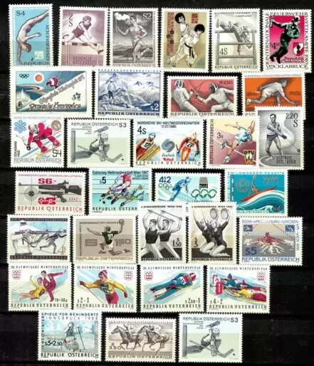 Austria 1960/1990 MNH Sport stamps