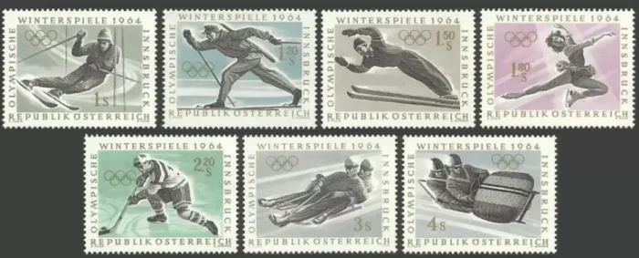 Austria 1963 Innsbruck Winter Olympics 1964 postage stamps