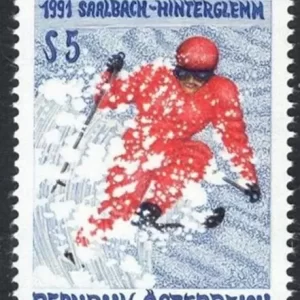 Austria 1991 postage stamp World Alpine Skiing