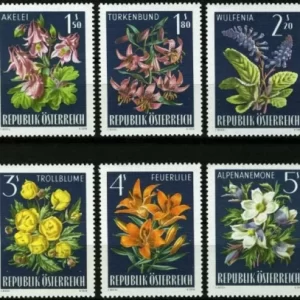 Austria year 1966 stamps Flowers - Alpine Flora complete set / MNH (**)