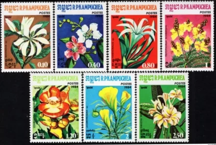 Cambodia 1984 stamps Flowers full set MNH