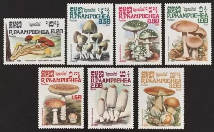 Cambodia 1985 Flora / Mushrooms postage stamps set