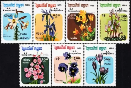 Cambodia 1985 stamps Flowers complete set MNH