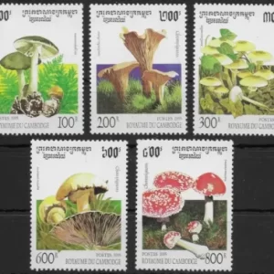 Cambodia 1995 Flora Mushrooms postage stamps set