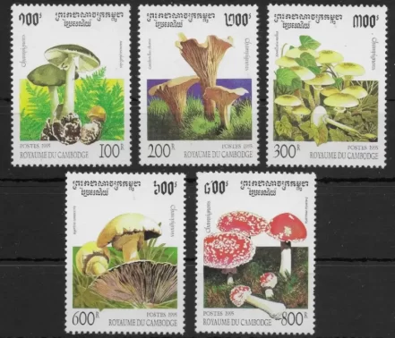 Cambodia 1995 Flora Mushrooms postage stamps set