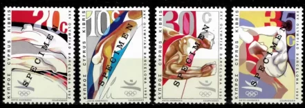 Cyprus SPECIMEN 1992 postage stamps Barcelona Olympics