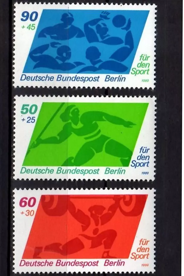 Germany Berlin year 1980 stamps Sports