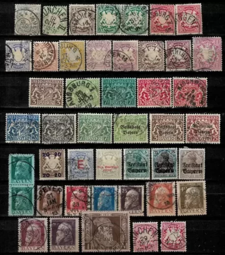 Old Germany / Bavaria Bayern 1870/1916 Used lot