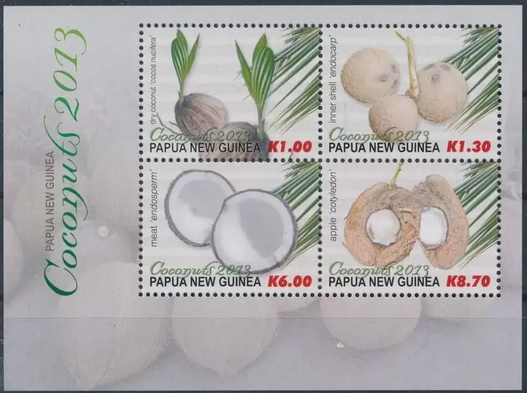 Papua New Guinea 2013 stamps Flora - Coconuts Plants Fruits MSS (**)