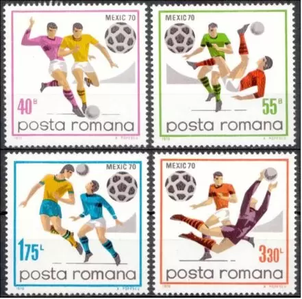 Romania 1970 stamps Soccer, football / Mexico FIFA World Cup MNH