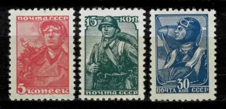 Russia/USSR year 1939 stamps -Aviator ,Soldier, worker MNH**