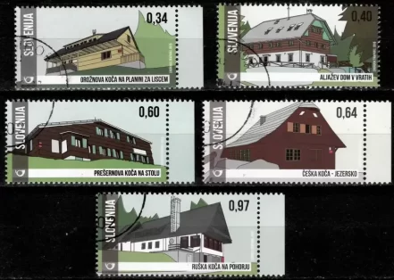 Slovenia year 2015 stamps Architecture - Mountain Huts