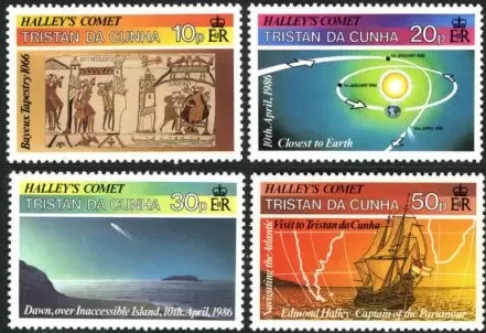 Tristan Da Cunha 1986 stamps Space Halley´s Comet