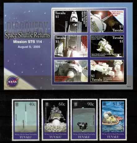 Tuvalu 1999 Moon Landing stamps Set & MSS