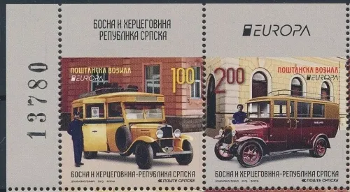 Bosnia postage stamps year 2008 Europa Cept - Postal Vehicles