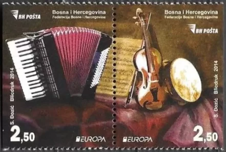 Bosnia year 2014 Europa stamps – Music Instruments