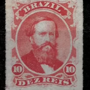 Brazil 1876 postage stamp Emperor Dom Pedro 10r