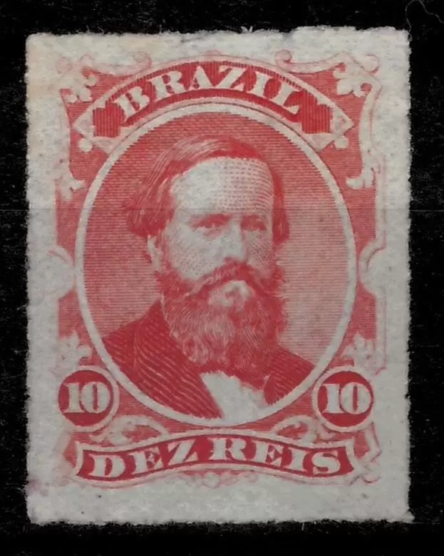 Brazil 1876 postage stamp Emperor Dom Pedro 10r