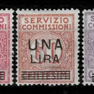 Italy 1924 Servizio Commissioni Complete Sass 4-6 MNH/MLH