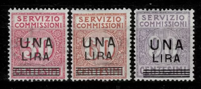 Italy 1924 Servizio Commissioni Complete Sass 4-6 MNH/MLH