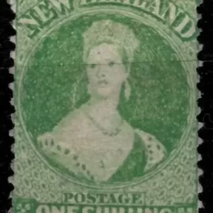 New Zealand 1864 year 1 shilling postage stamp