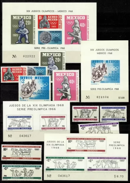 Mexico 1965/66 postage stamps Summer Olympics Mexico set