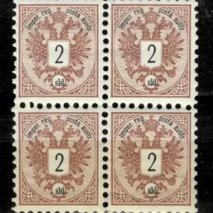 Austria post in Turkey 1883 2 sld. block of 4 ☀ MNH**stamp