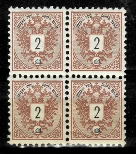 Austria post in Turkey 1883 2 sld. block of 4 ☀ MNH**stamp