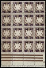 Bavaria / Bayern year 1920 stamps - 20 Pf. Mint never hinged block