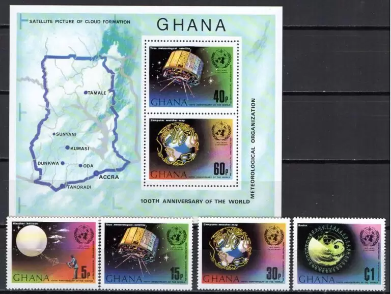 Ghana year 1973 - Space Meteorology MNH**- New stamps