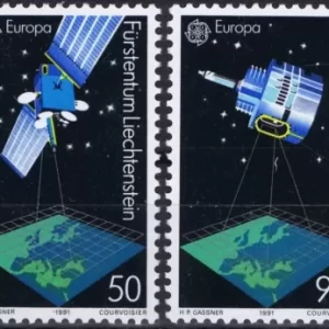 Liechtenstein space year 1991 - Europa Cept stamps Space exploration