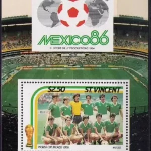 St. Vincent year 1986 2.5 $ Football World Cup Mexico