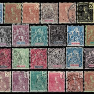 France Indochina year 1889/1910 Used/MH lot of stamps
