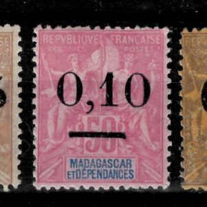 France Madagascar year 1902 Complete set - MH stamps