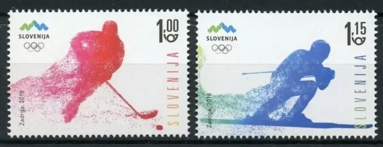 Slovenia year 2018 stamps Winter Olympic Games South Korea MNH**